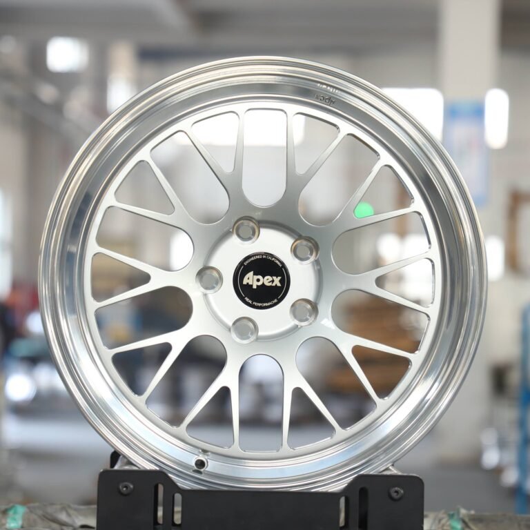 BMW M3 E46 wheels – Bright Silver 10 Y-Spoke Deep Lip (APEX ML-10RT-Style), front view