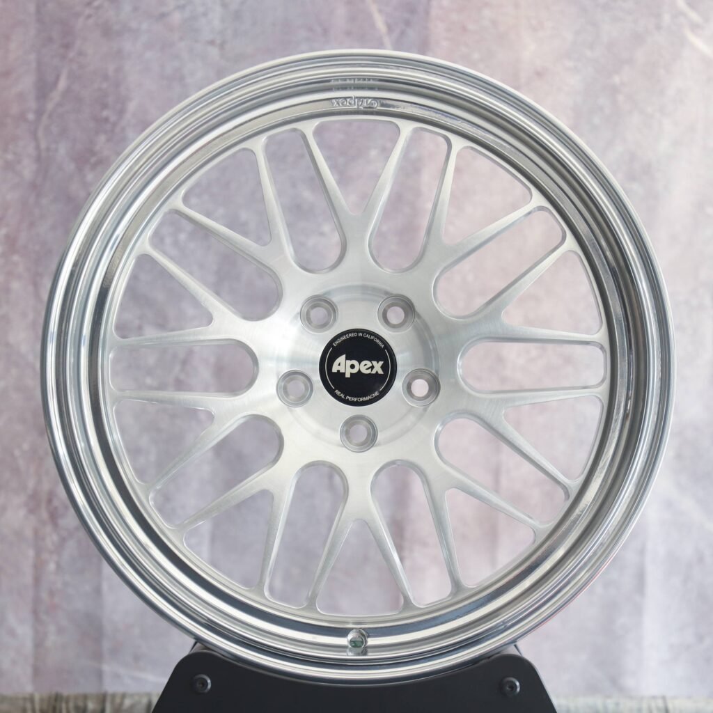 BMW M3 E46 wheels – Bright Silver 10 Y-Spoke Deep Lip (APEX ML-10RT-Style), front view