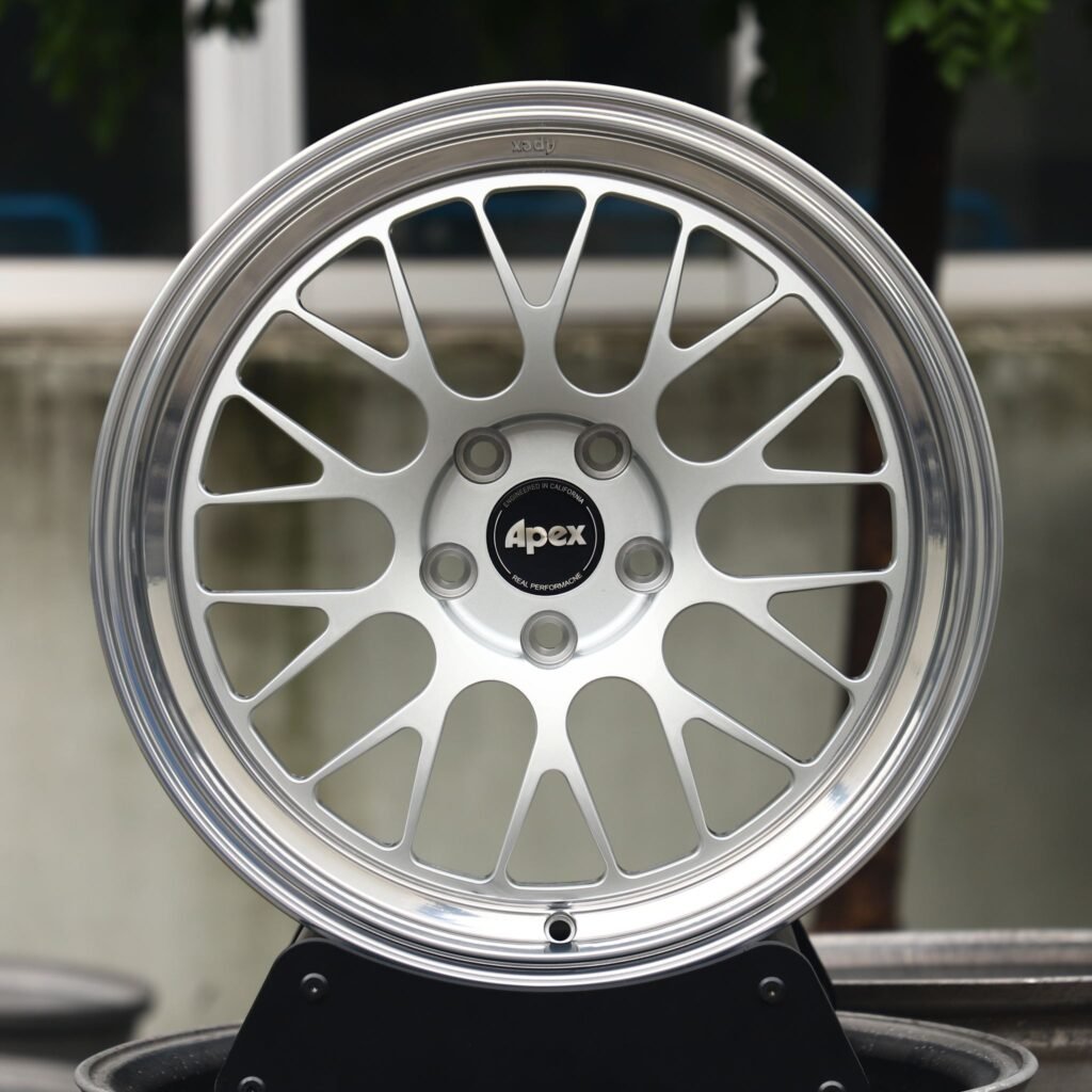 BMW M3 E46 wheels – Bright Silver 10 Y-Spoke Deep Lip (APEX ML-10RT-Style), front view