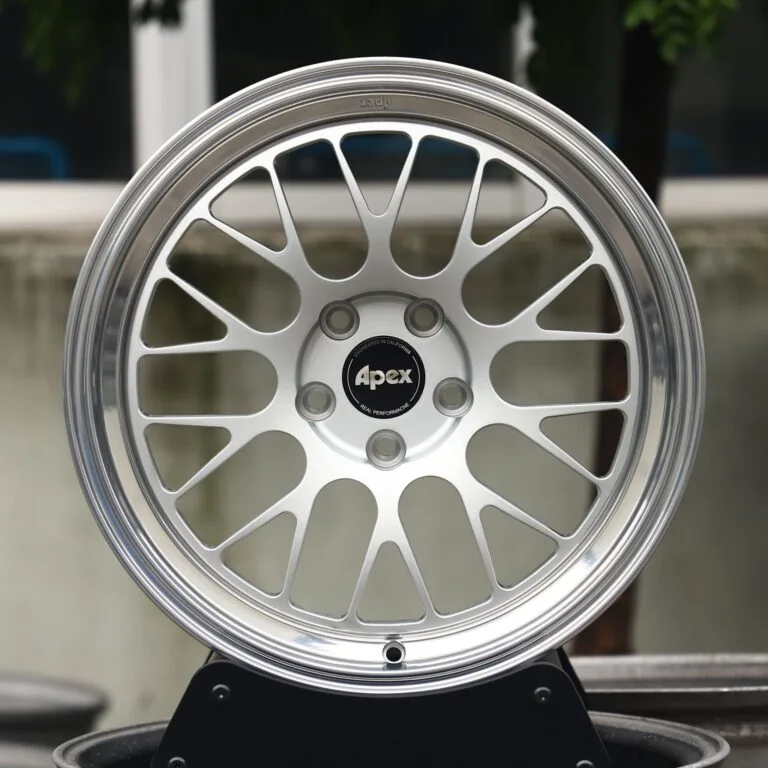 BMW M3 E46 wheels – Bright Silver 10 Y-Spoke Deep Lip (APEX ML-10RT-Style), front view