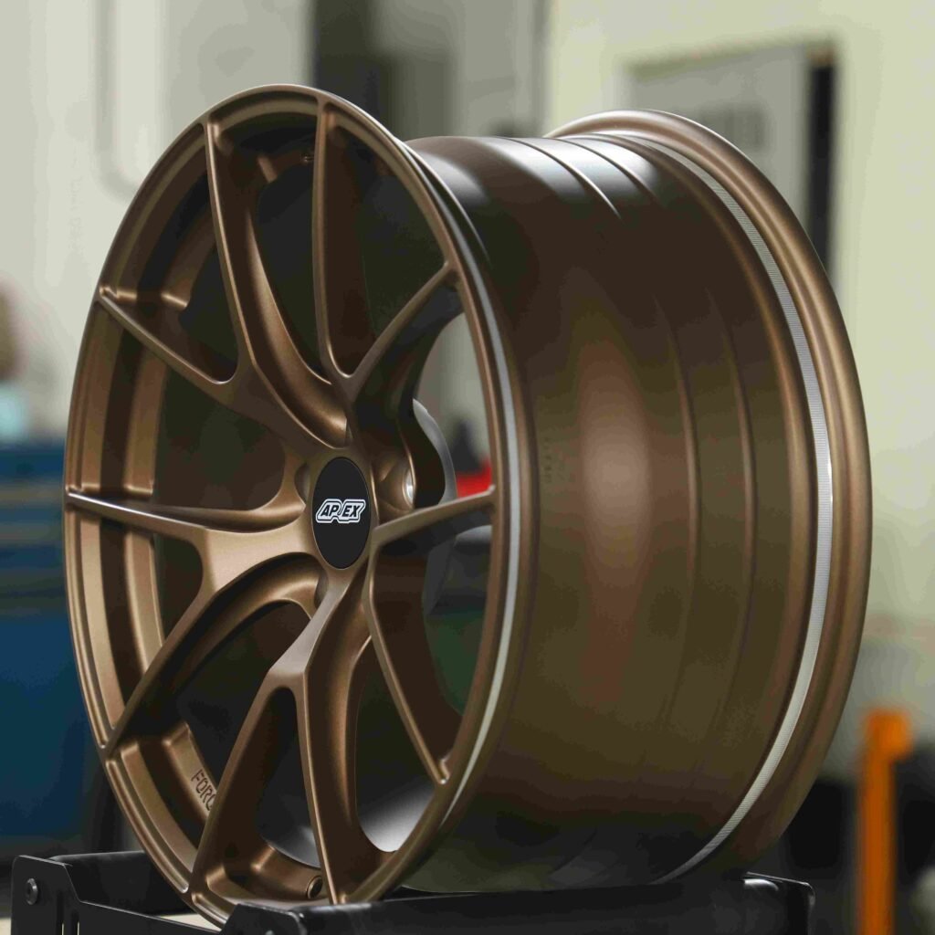 BMW M3 F80 wheels – Bronze Gold 5 Y-Spoke (APEX VS-5RS-Style), lip and barrel detail