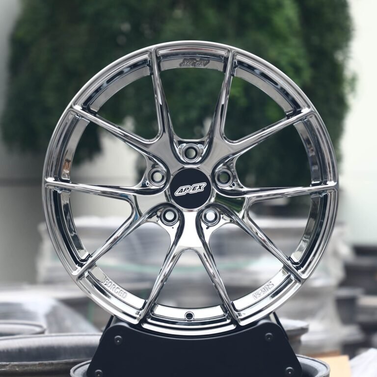 Toyota GR86 wheels – Chrome 5 Y-Spoke (APEX VS-5RS-Style), front view