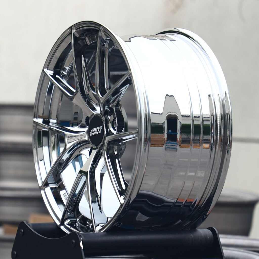 5x100 wheels – Chrome 5 Y-Spoke (APEX VS-5RS-Style), side view