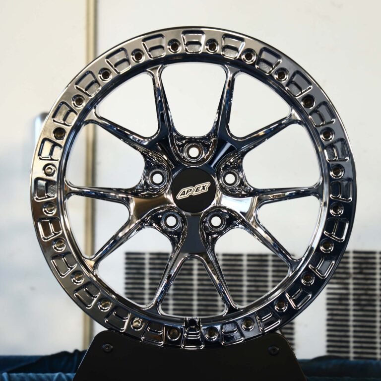 BMW M3 F80 wheels – APEX Chrome Custom Beadlock, front view