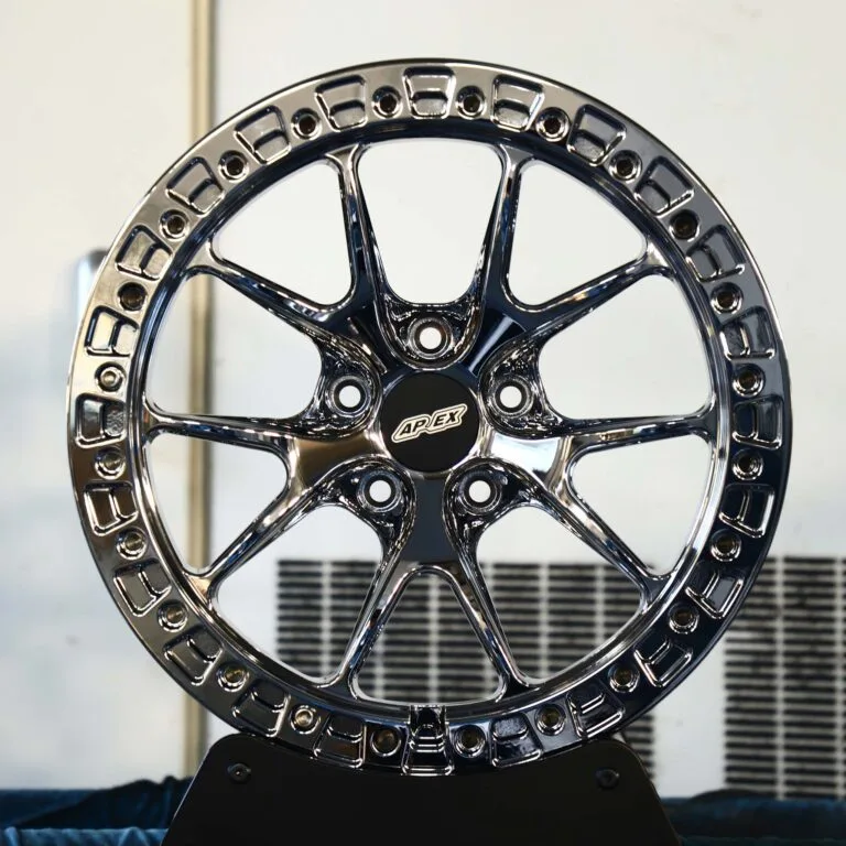 BMW M3 F80 wheels – APEX Chrome Custom Beadlock, front view