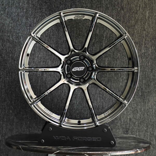 BMW M3 E46 wheels – Chrome Silver 10-Spoke (APEX EC-7-Style), front view