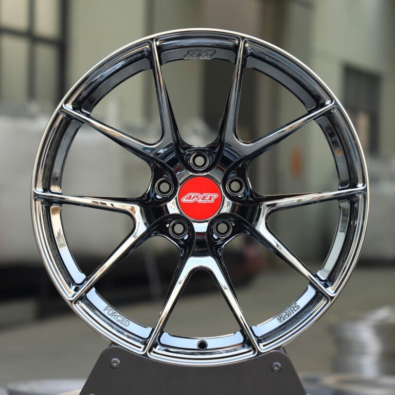 Toyota GR86 wheels – Chrome Silver 5 Y-Spoke (APEX VS-5RS-Style), front view