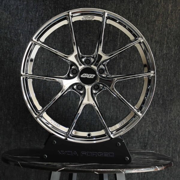 BMW M3 E46 wheels – Chrome 5 Split-Spoke (APEX-Style), front view