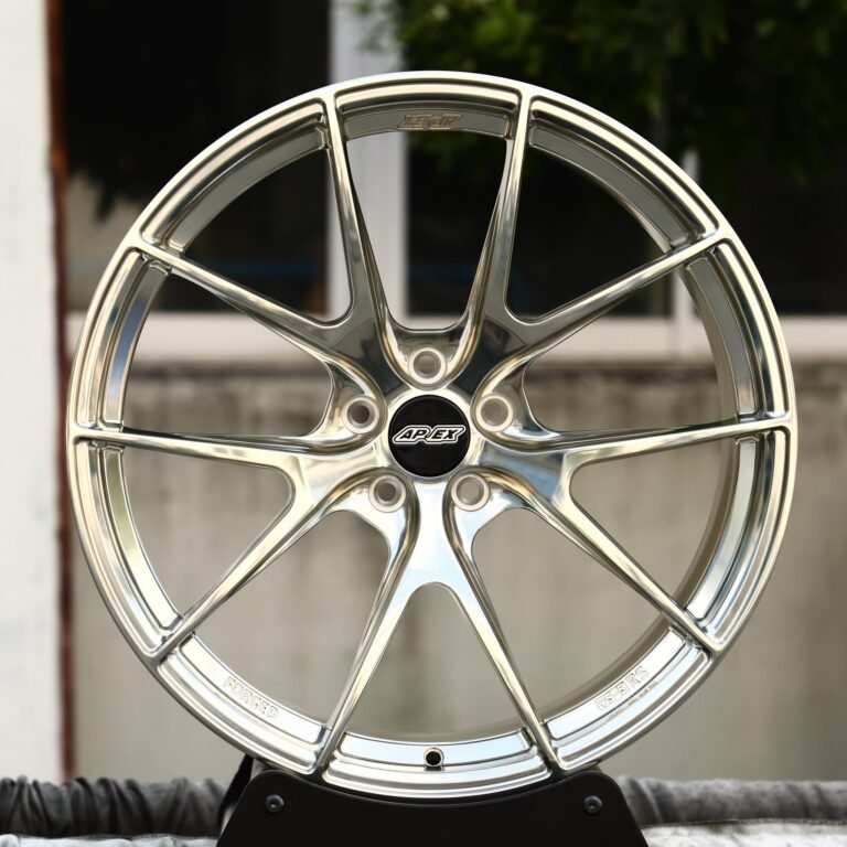 Toyota GR86 wheels – Custom Finish 5 Y-Spoke Mirror Polished (APEX VS-5RS-Style), front view