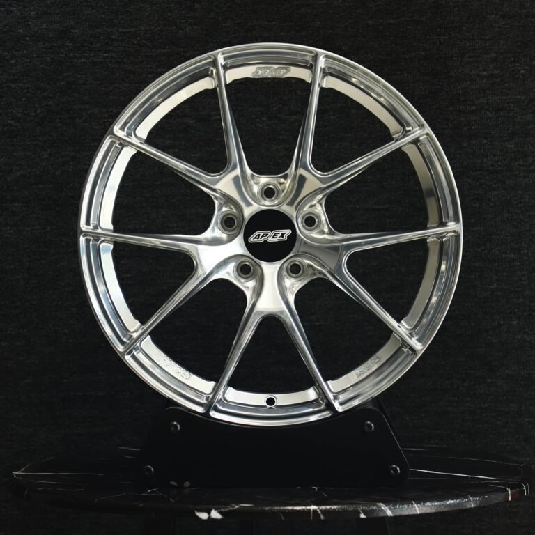 Toyota GR86 wheels – 5 Y-Spoke Mirror Polished (APEX VS-5RS-Style), front view