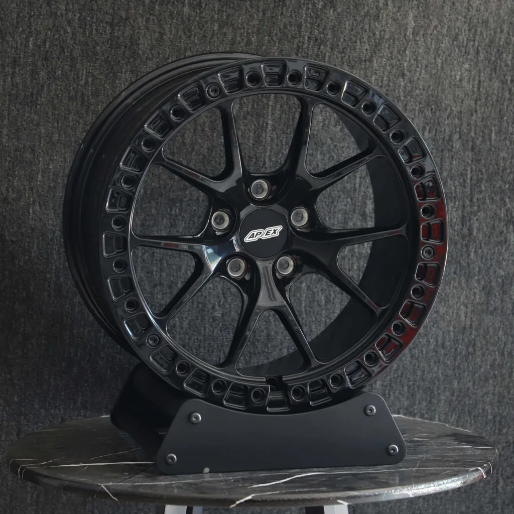 Toyota 4Runner wheels – APEX Gloss Black 5 Y-Spoke Beadlock, angled view