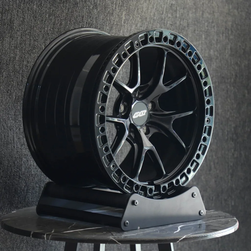6x139.7 wheels – APEX Gloss Black 5 Y-Spoke Beadlock, side view