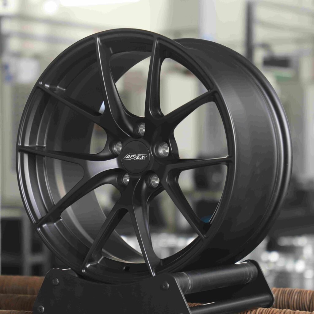 5x100 wheels – Gloss Black 5 Y-Spoke (APEX VS-5RS-Style), side view