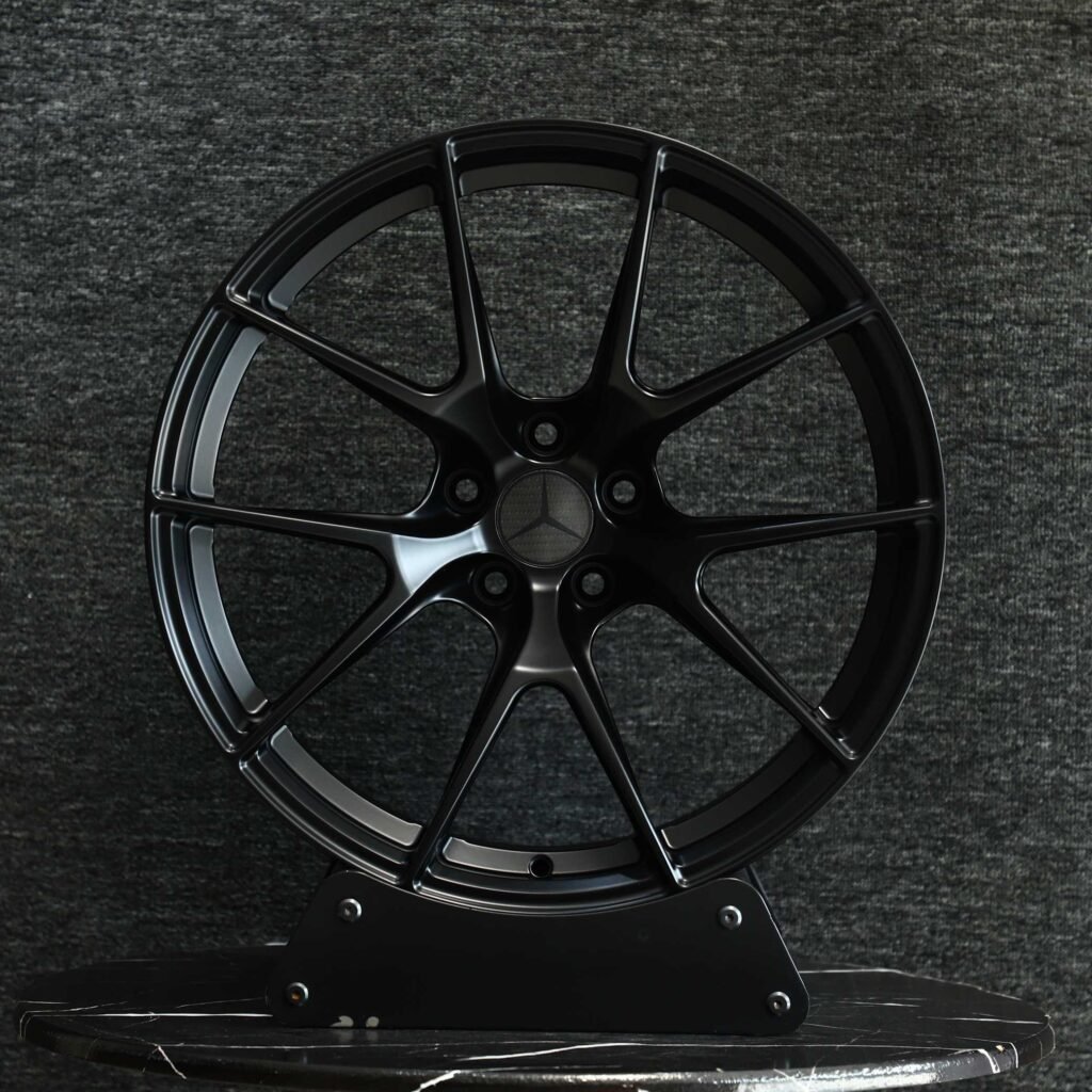 Mercedes-Benz E-Class W213 wheels – Gloss Black 5 Y-Spoke (Mercedes-Benz OEM-Style), front view