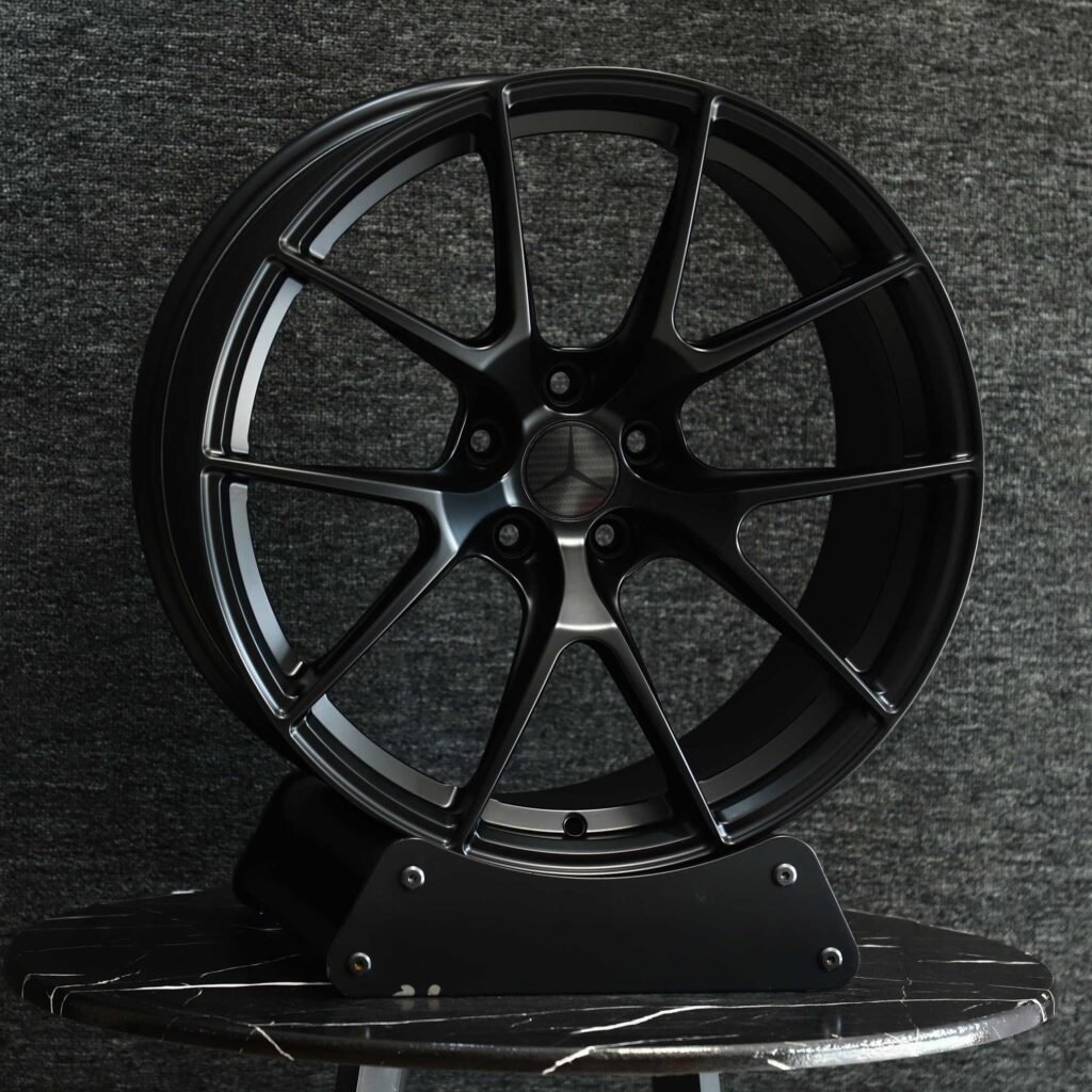 Mercedes-Benz C-Class W206 wheels – Gloss Black 5 Y-Spoke (Mercedes-Benz OEM-Style), angled view