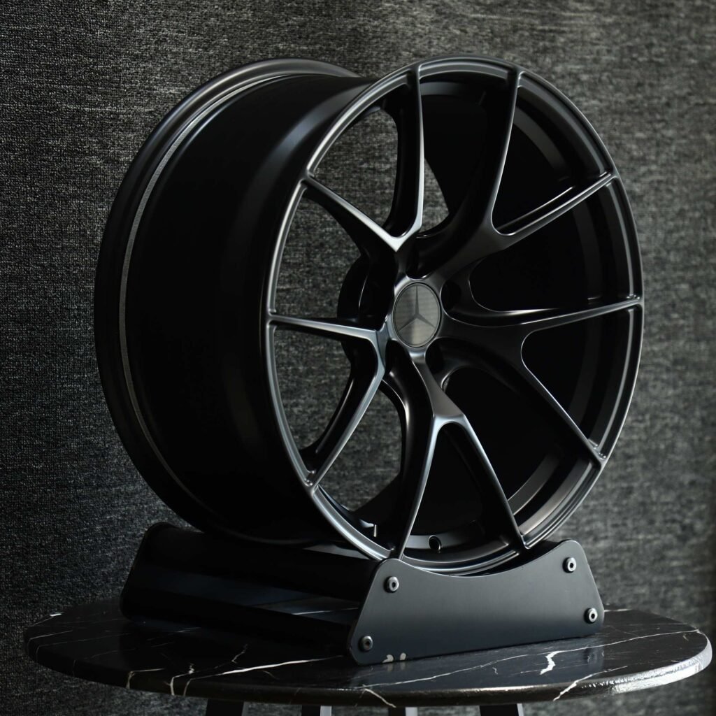 5x112 wheels – Gloss Black 5 Y-Spoke (Mercedes-Benz OEM-Style), side view