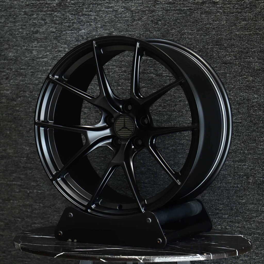 Mercedes-Benz S-Class W223 wheels – Gloss Black 5 Y-Spoke (Mercedes-Benz OEM-Style), lip and barrel detail