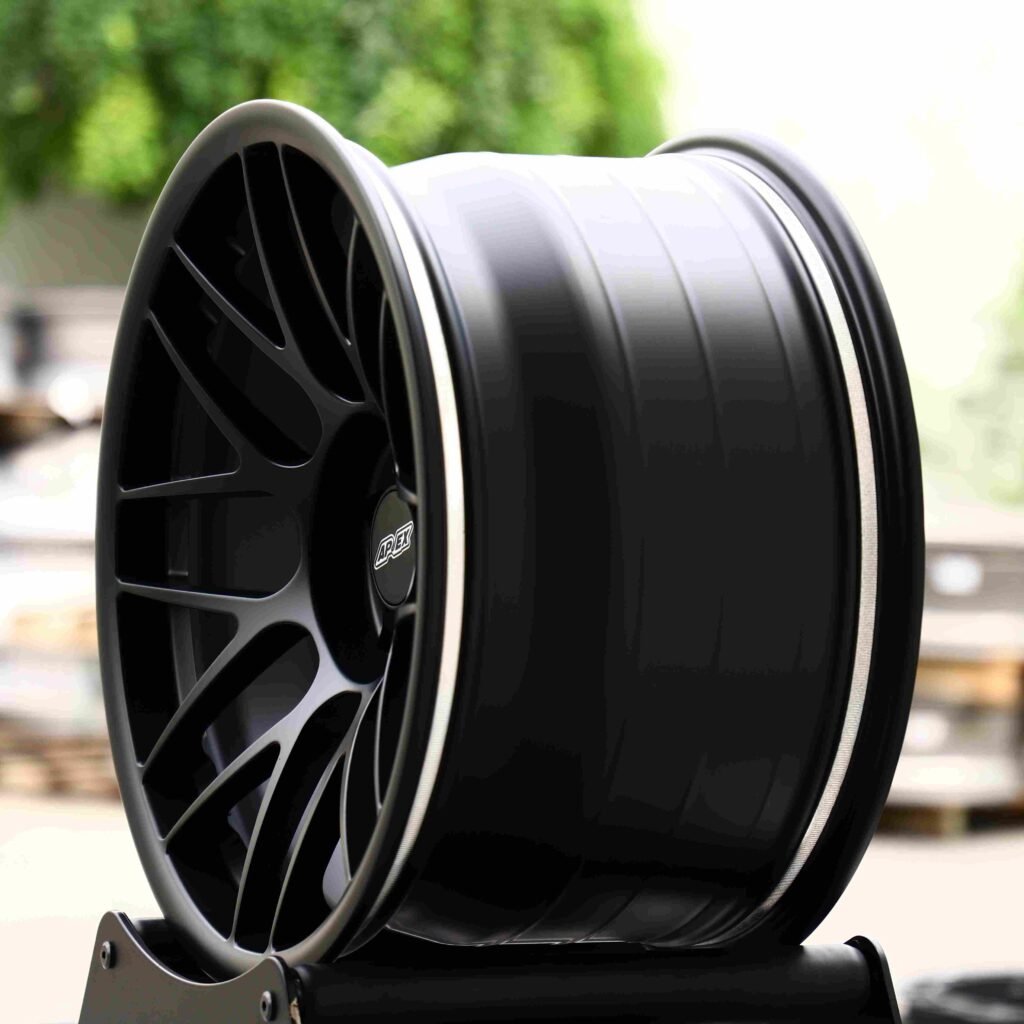 5x120 wheels – Gloss Black 8 Y-Spoke (APEX ARC-8-Style), side view