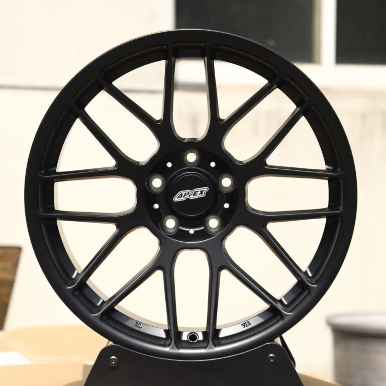 BMW M3 E46 wheels – Gloss Black 8 Y-Spoke (APEX ARC-8-Style), front view
