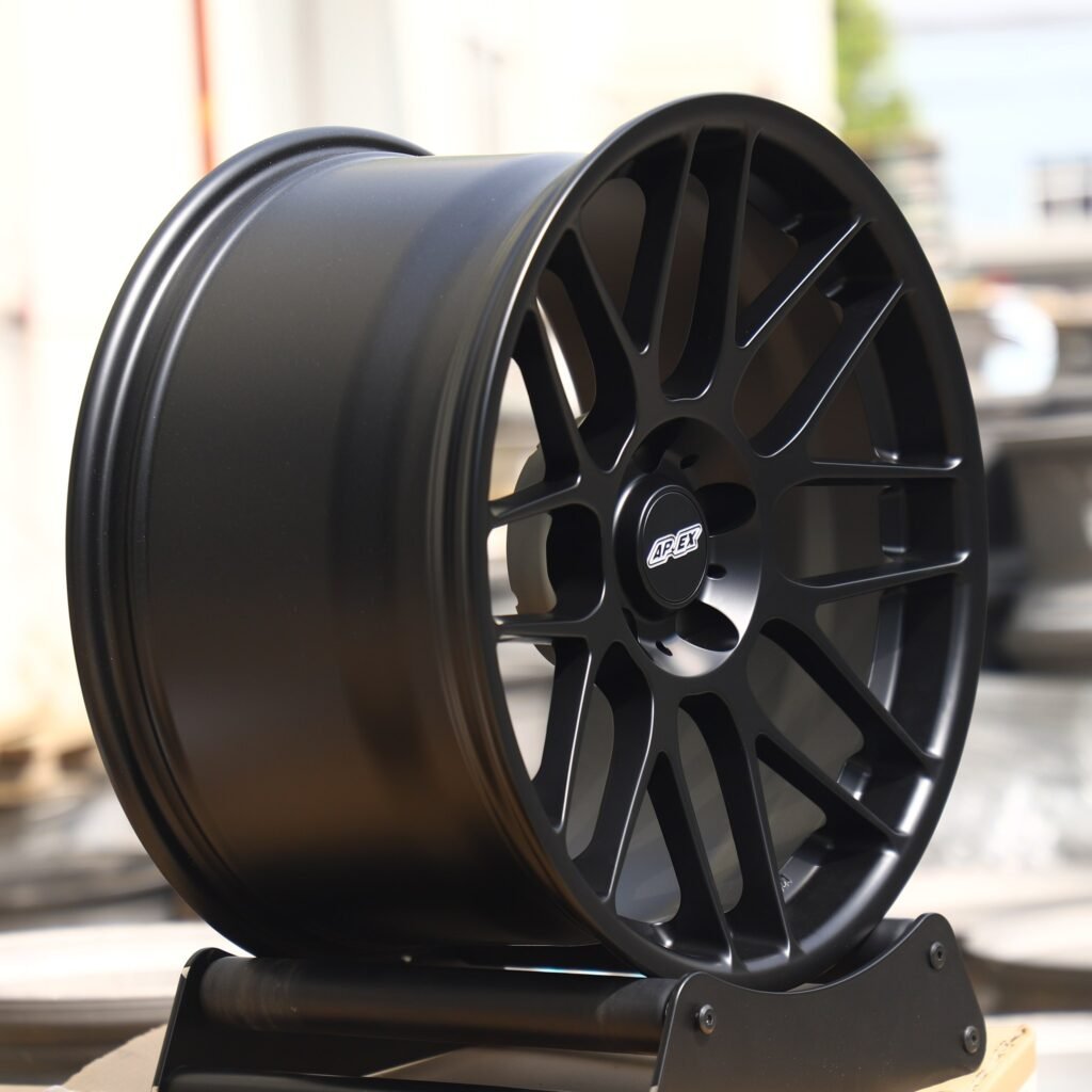 5x120 wheels – Gloss Black 8 Y-Spoke (APEX ARC-8-Style), side view