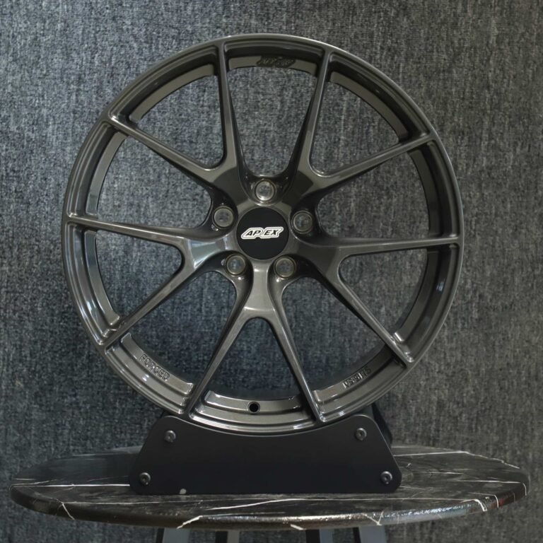 Toyota GR86 wheels – Gloss Black / Gunmetal 5 Y-Spoke (APEX VS-5RS-Style), front view