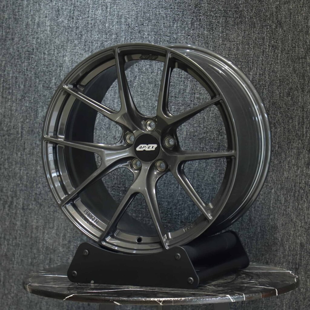 BMW M3 F80 wheels – Gloss Black / Gunmetal 5 Y-Spoke (APEX VS-5RS-Style), lip and barrel detail
