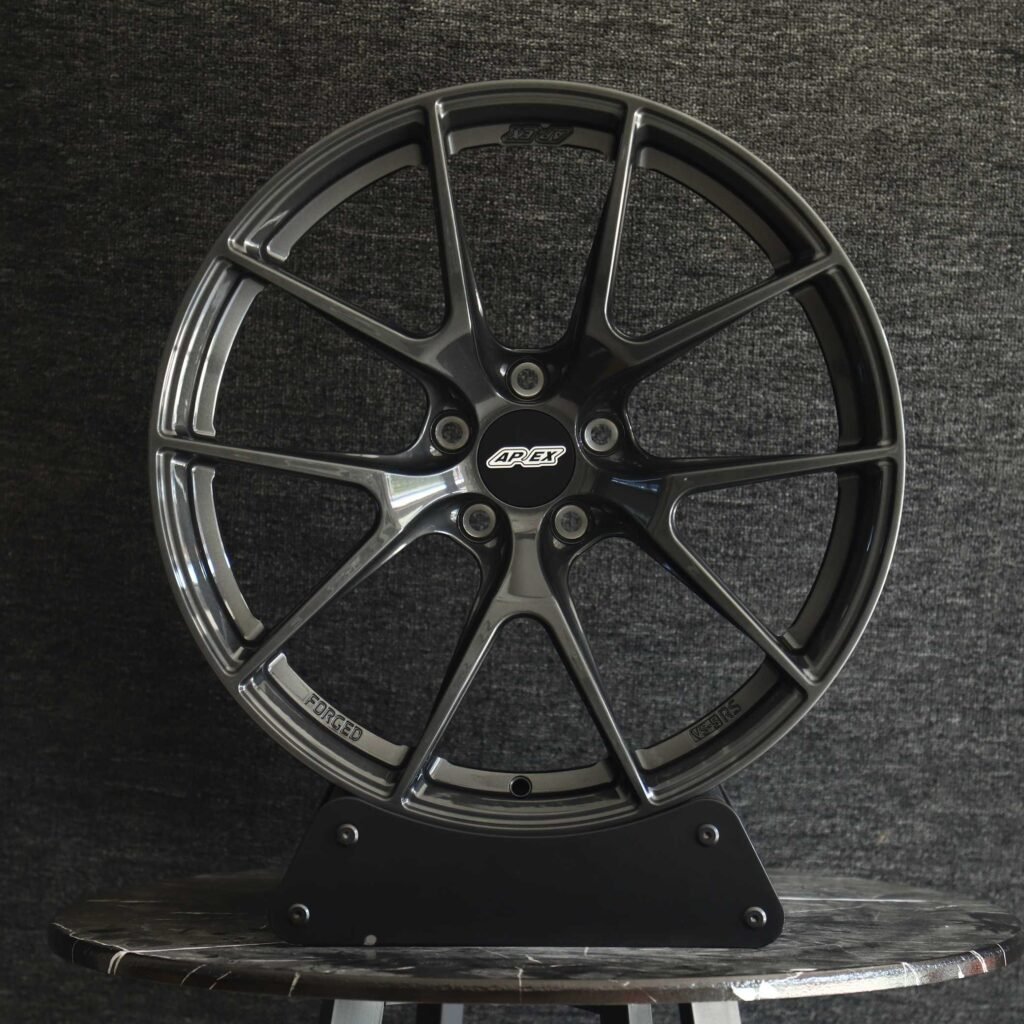 APEX Gloss Black / Gunmetal 5 Y-Spoke Forged Wheels - BMW M3 / Audi RS5 Fitment (5-Lug) Monoblock forged wheel