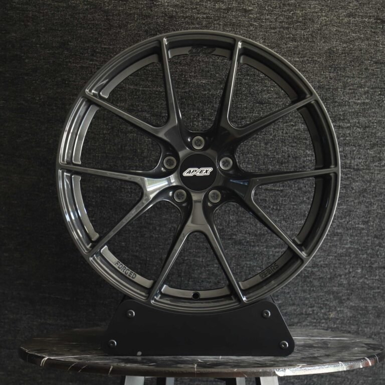 Toyota GR86 wheels – Gloss Black / Gunmetal 5 Y-Spoke (APEX VS-5RS-Style), front view