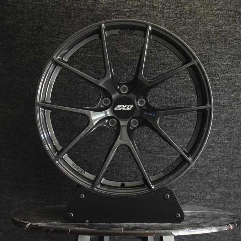 Toyota GR86 wheels – Gloss Black / Gunmetal 5 Y-Spoke (APEX VS-5RS-Style), front view