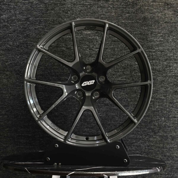 Toyota GR86 wheels – Gloss Black / Gunmetal / Gray 5 Y-Spoke (APEX VS-5RS-Style), front view