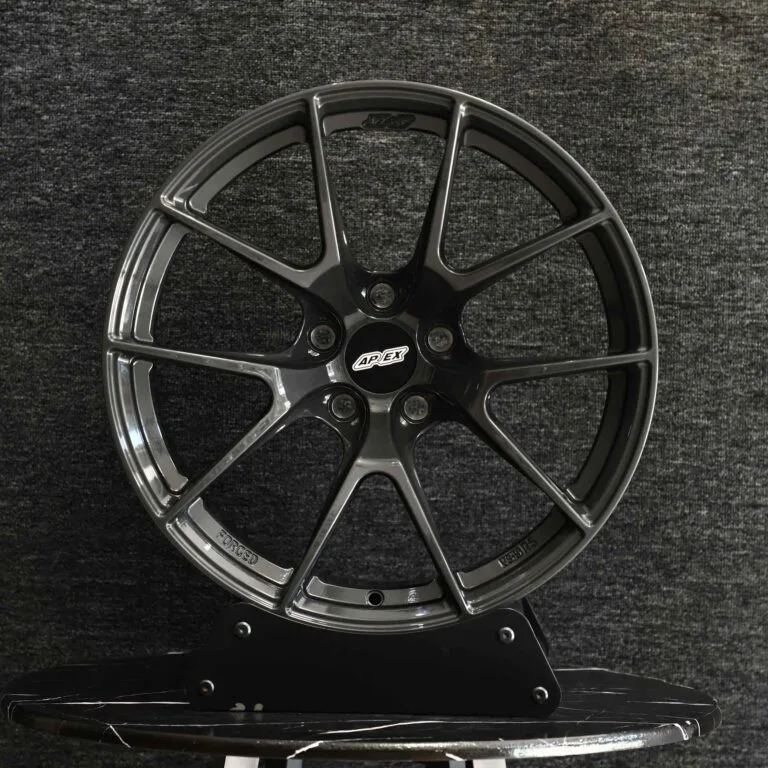 Toyota GR86 wheels – Gloss Black / Gunmetal / Gray 5 Y-Spoke (APEX VS-5RS-Style), front view