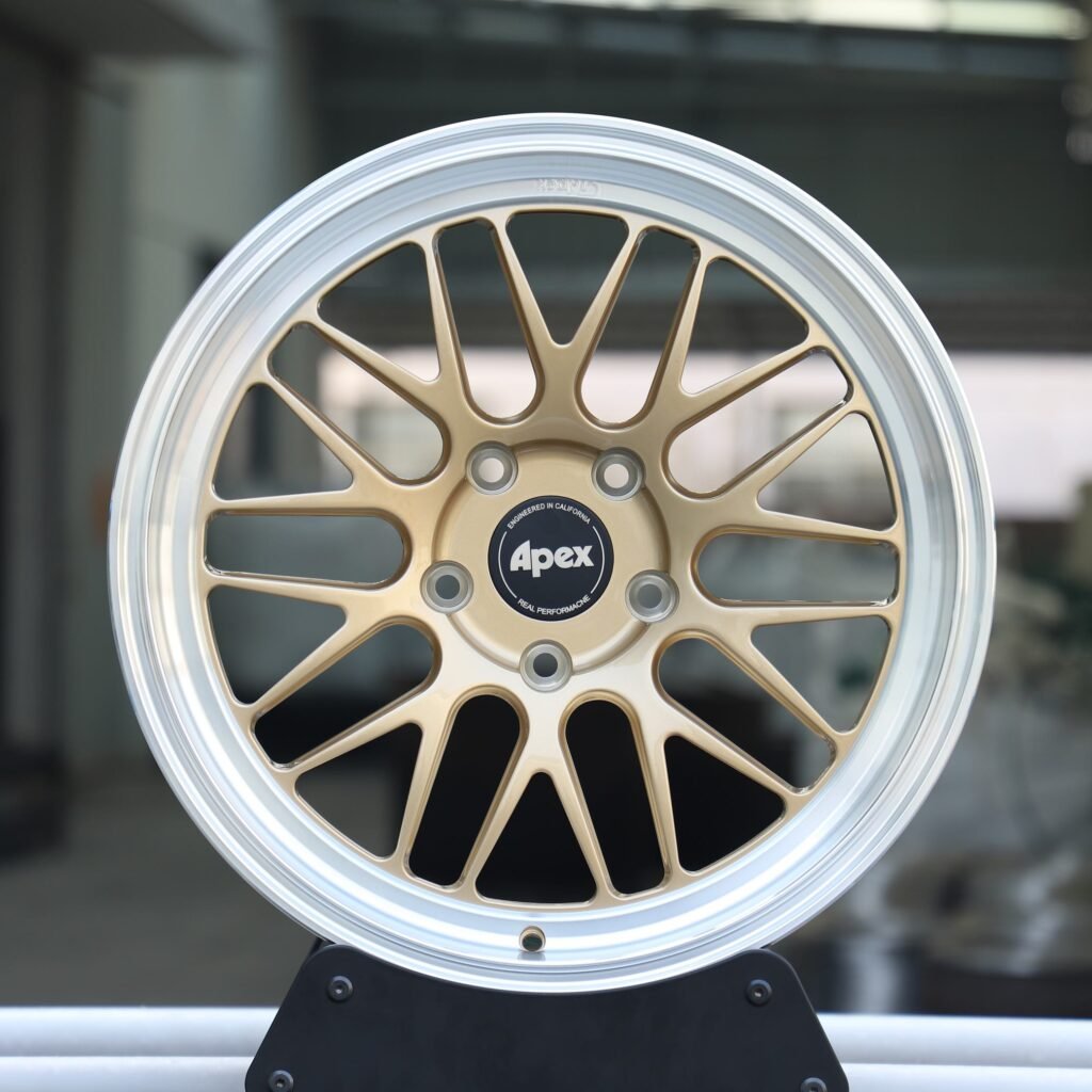 BMW M3 E46 wheels – Gold 10 Y-Spoke Deep Lip (APEX ML-10RT-Style), front view