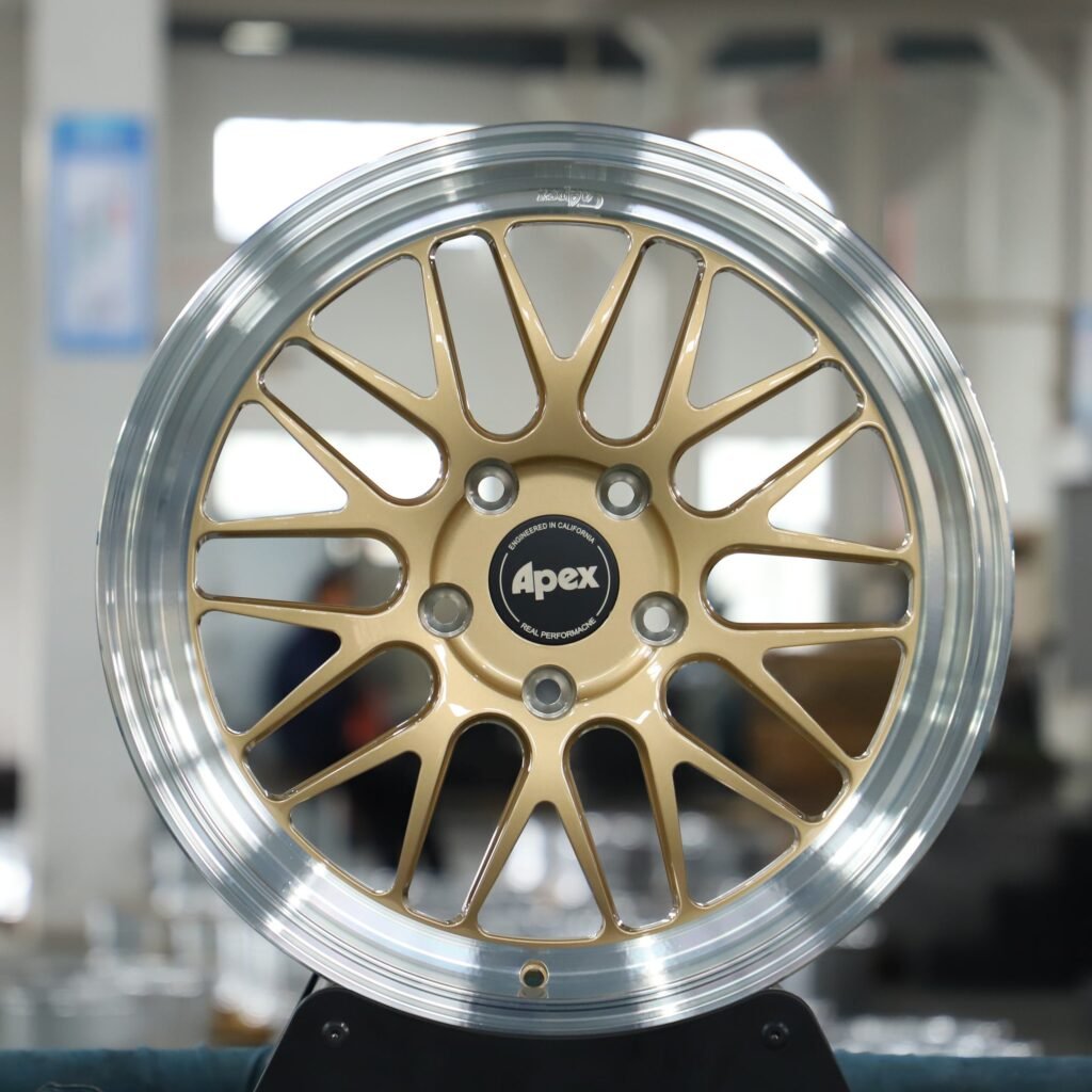 BMW M3 E46 wheels – Gold 10 Y-Spoke Deep Lip (APEX ML-10RT-Style), front view