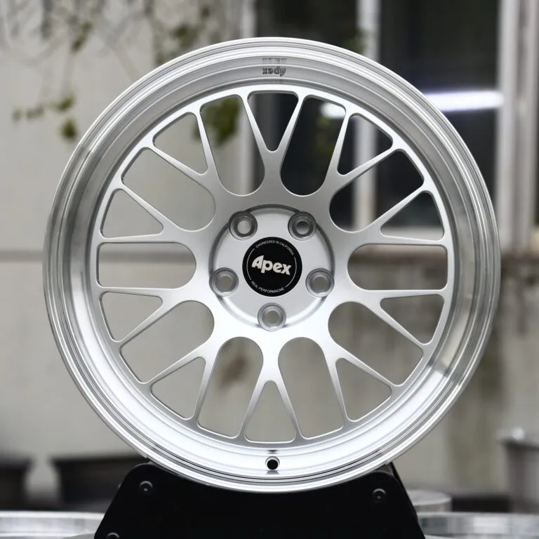 BMW M3 E46 wheels – Matte Silver 10 Y-Spoke Deep Lip (APEX ML-10RT-Style), front view