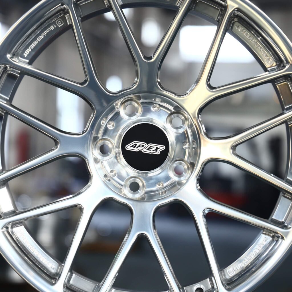 BMW M4 F82 wheels – Matte Silver 8 Y-Spoke (APEX ARC-8-Style), lip and barrel detail