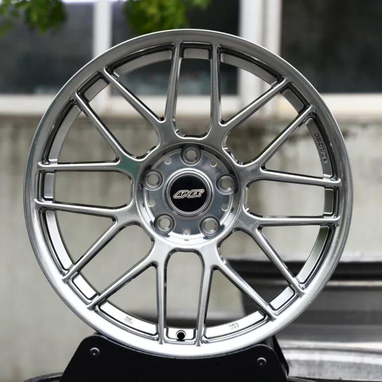 APEX ARC-8-Style Silver Mesh Forged Wheels – BMW M3 E46 / BMW 3 Series F30, front view