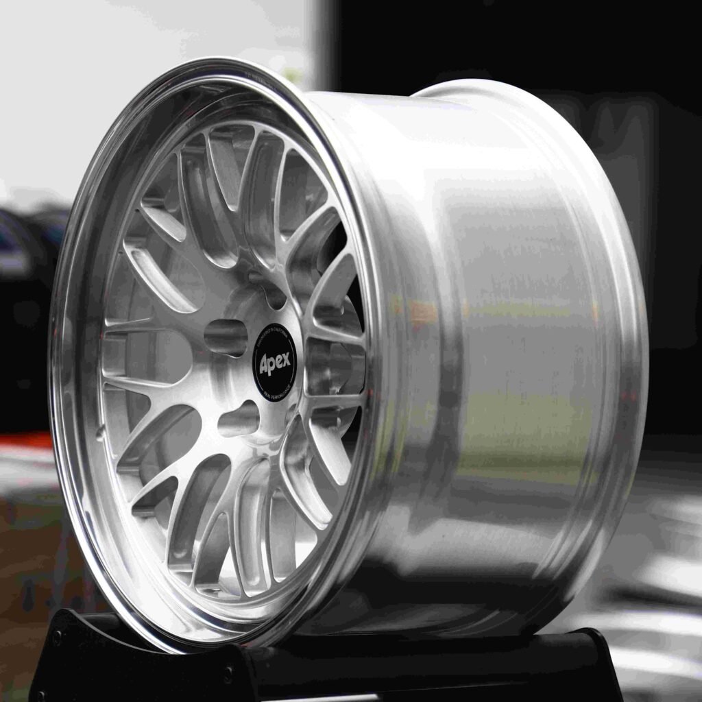5x120 wheels – Matte Silver Deep Lip (APEX ML-10RT-Style), side view