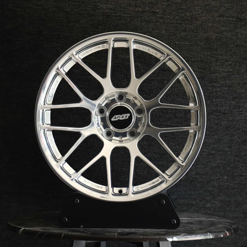 APEX Polished Silver 8 Y-Spoke Forged Wheels - BMW M3 / Audi RS5 Fitment (5-Lug) Monoblock forged wheel