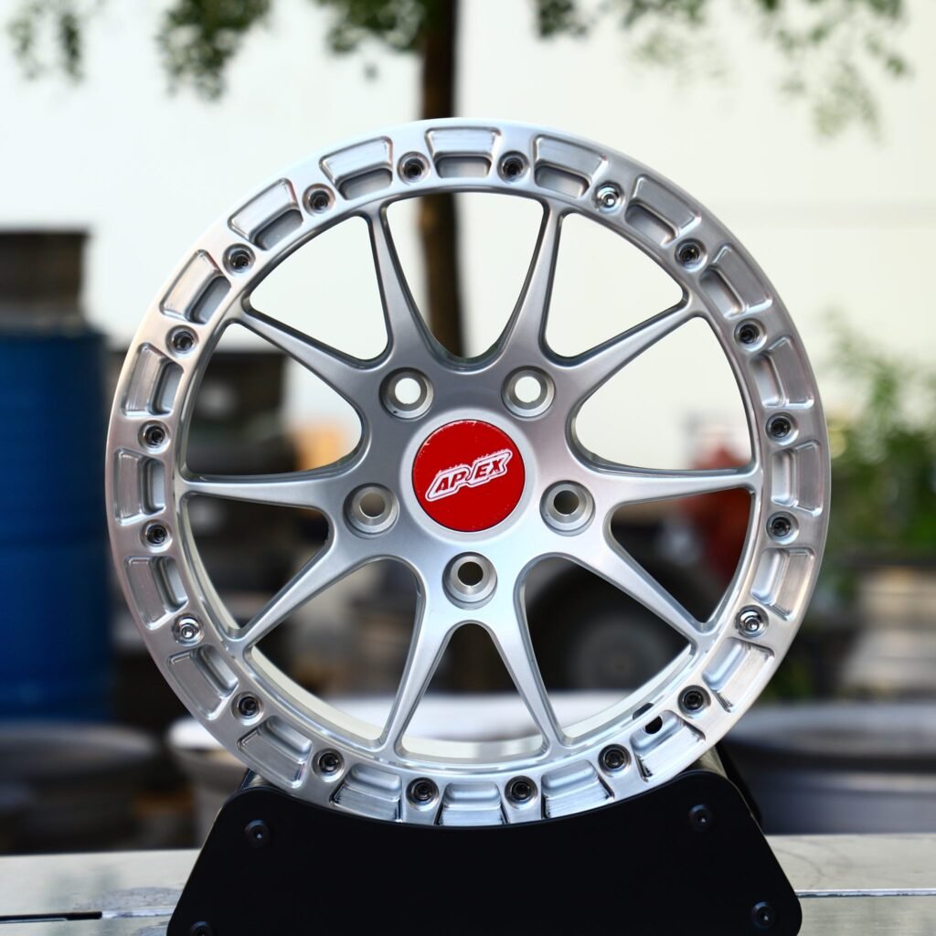 APEX Silver Beadlock Forged Truck Racing Wheels – Toyota Tacoma / Toyota 4Runner Fitment (6-Lug) Truck Racing forged wheel