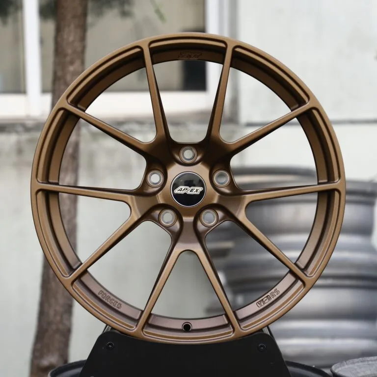 APEX-Style Bronze 5 Y-Spoke Forged Wheels – Porsche 911 / M3, front view