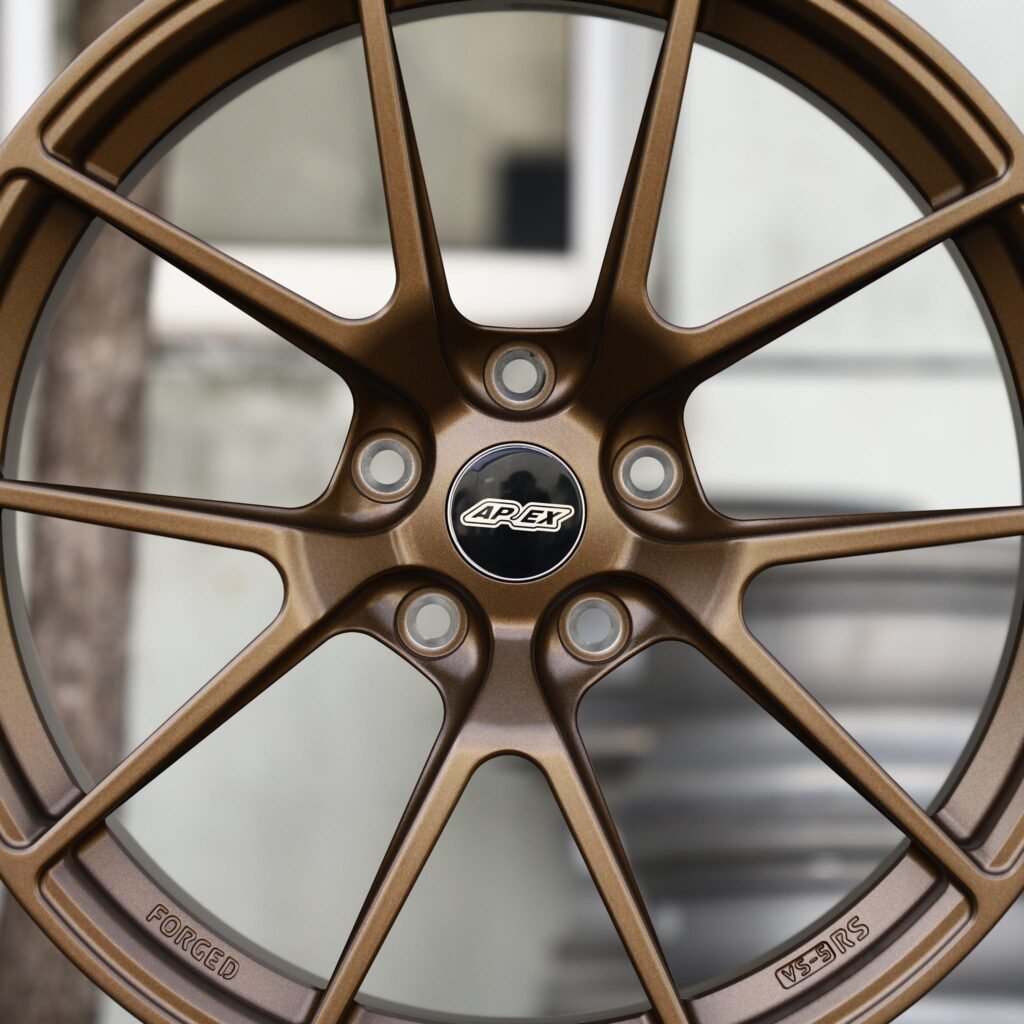BMW M4 F82 wheels – Bronze 5 Y-Spoke (APEX-Style), lip and barrel detail