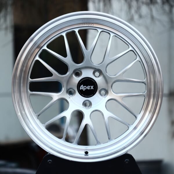 Porsche 911 wheels – Silver Mesh Deep Dish (APEX-Style), front view