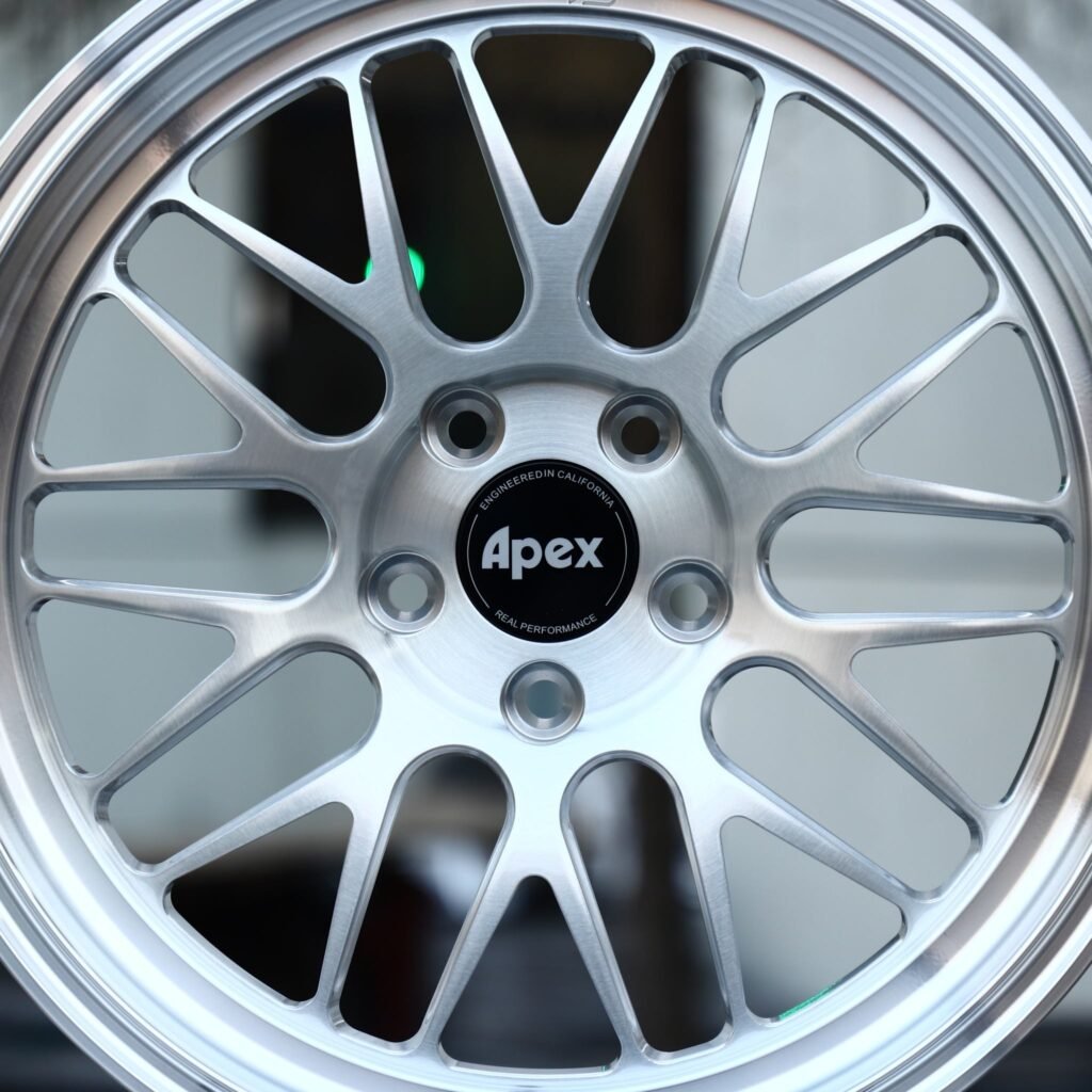 BMW M4 F82 wheels – Brushed Silver 10 Y-Spoke Deep Dish (APEX-Style), lip and barrel detail