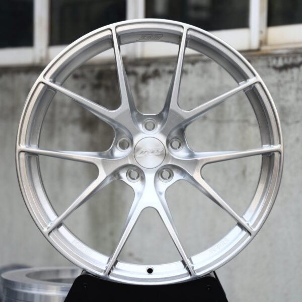 Porsche 911 wheels – Brushed Silver 5 Y-Spoke (APEX-Style), front view