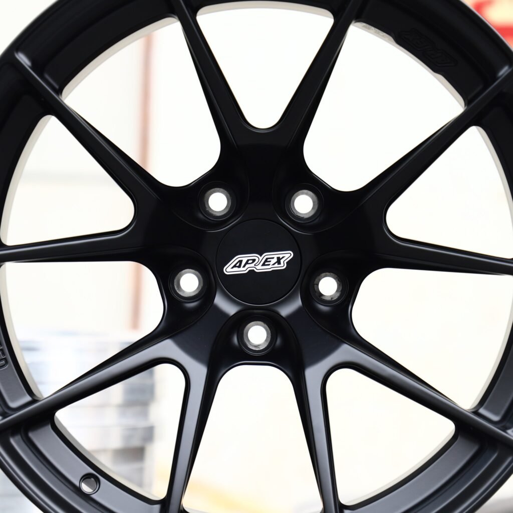 BMW M4 F82 wheels – Matte Black 5 Y-Spoke (APEX-Style), lip and barrel detail