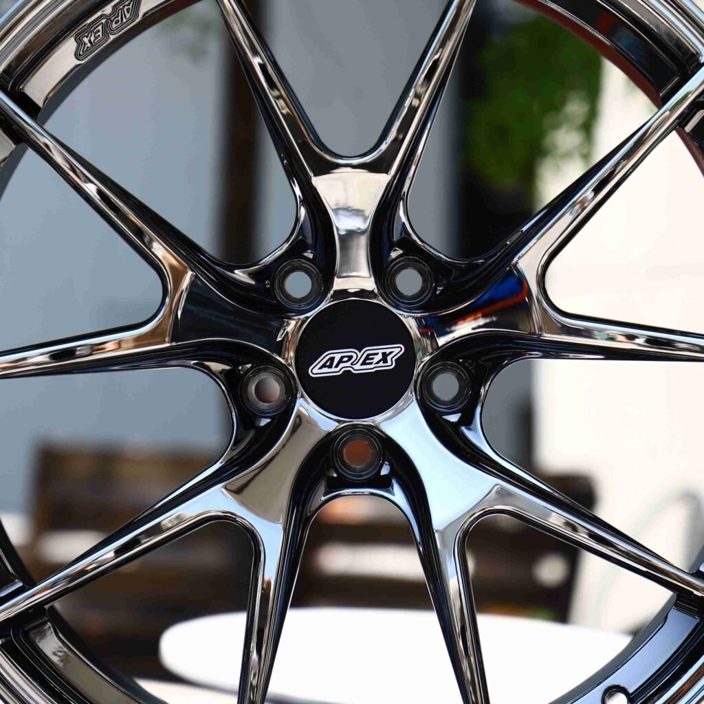 BMW M3 F80 wheels – Black Chrome (APEX VS-5RS-Style), lip and barrel detail