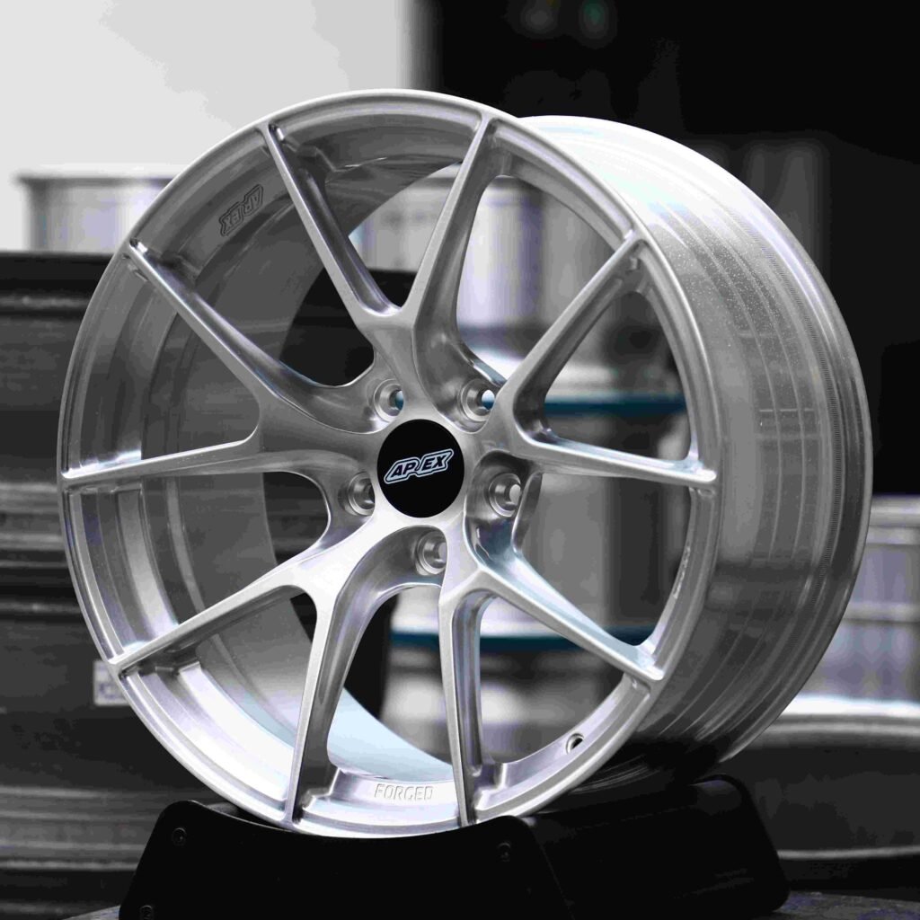 BMW 3 Series F30 wheels – VS-5RS Brushed Silver 5 Y-Spoke (APEX VS-5RS-Style), angled view