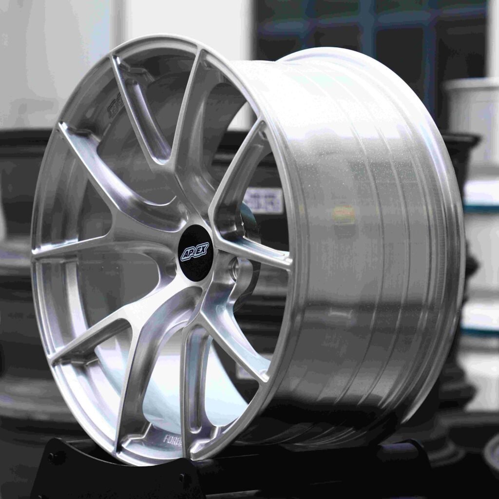 5x100 wheels – VS-5RS Brushed Silver 5 Y-Spoke (APEX VS-5RS-Style), side view