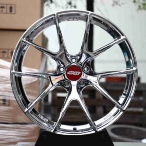 APEX-Style Chrome 5 Split-Spoke Forged Wheels – Toyota GR86 / BMW 3 Series F30 Fitment (5-Lug)