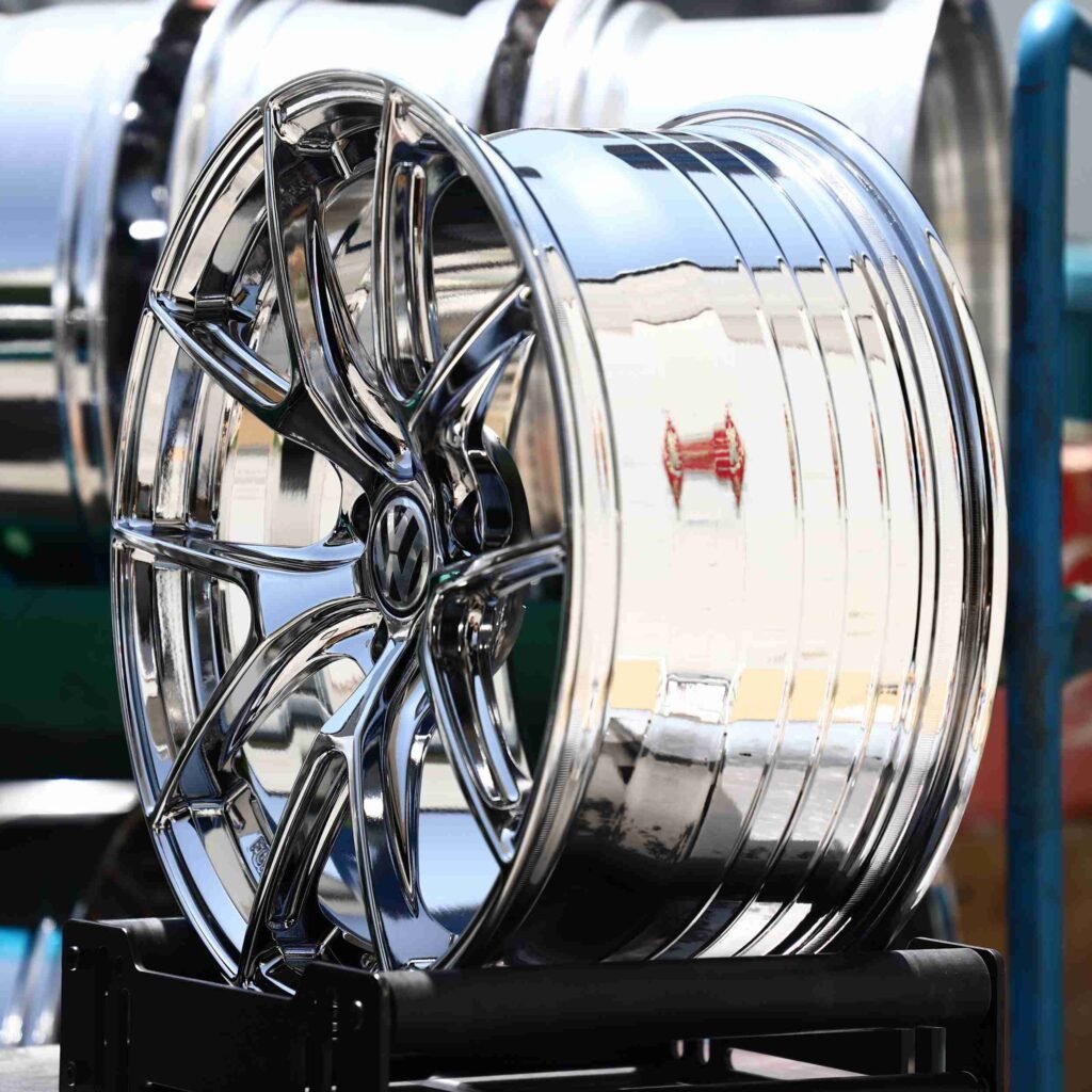 5x112 wheels – Chrome (Volkswagen OEM-Style), side view